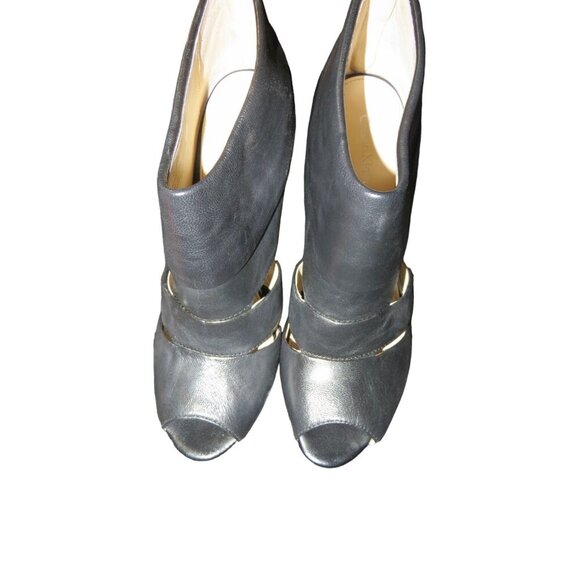 Calvin Klein Patrish Brand New!! Black Italian Leather Caged Heels Pumps sz 7.5 - Picture 12 of 13